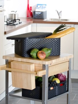 Curver Rattan Style Koszyk Z Pokrywą Szary S