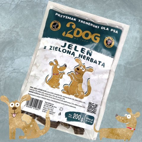 2Dog Przysmak treserski dla psa Jeleń z zieloną herbatą 200g