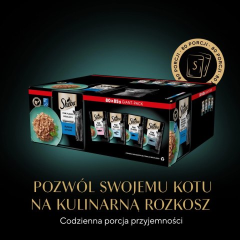 Sheba Delicacy Rybne Smaki W Galaretce, Z Łososiem, Z Białą Rybą, Z Tuńczykiem, Z Dorszem 80x85g