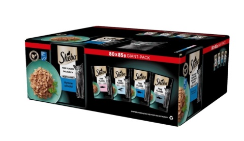 Sheba Delicacy Rybne Smaki W Galaretce, Z Łososiem, Z Białą Rybą, Z Tuńczykiem, Z Dorszem 80x85g