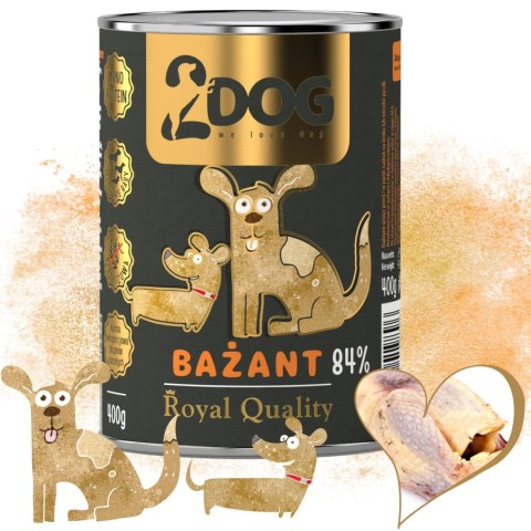 2Dog Mokra karma dla psa Bażant 84% mięsa ROYAL QUALITY 400g monoproteinowa