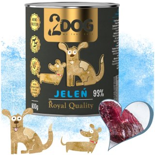 2Dog Mokra karma dla psa Jeleń 93% mięsa ROYAL QUALITY 800g monoproteinowa
