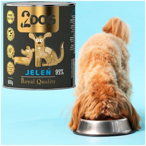 2Dog Mokra karma dla psa Jeleń 93% mięsa ROYAL QUALITY 800g monoproteinowa