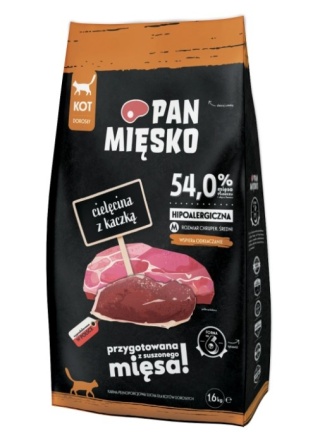 PAN MIĘSKO Cielęcina Z Kaczką M Dla Kota 1,6kg