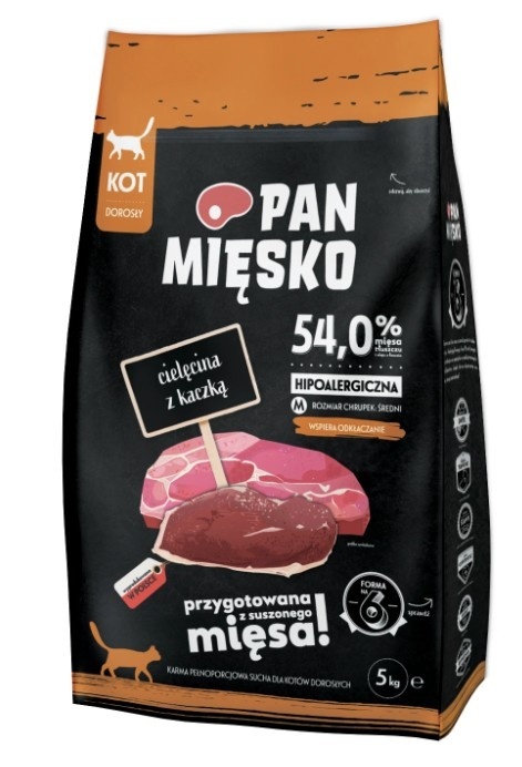 PAN MIĘSKO Cielęcina Z Kaczką M Dla Kota 5kg