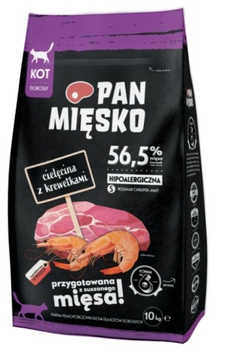 PAN MIĘSKO Cielęcina Z Krewetkami Dla Kota S 10kg