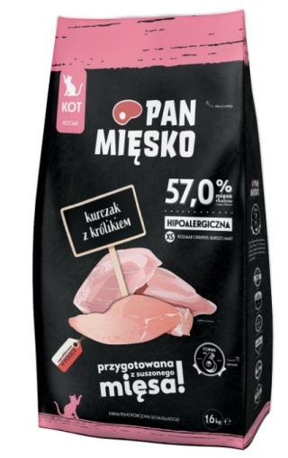 PAN MIĘSKO Kurczak Z Królikiem Dla Kociąt XS 1,6kg