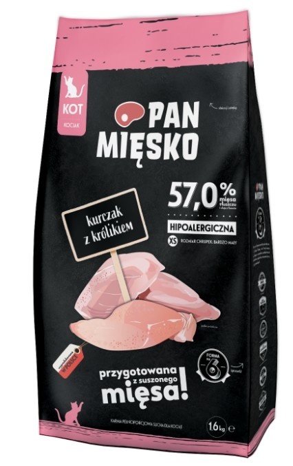 PAN MIĘSKO Kurczak Z Królikiem Dla Kociąt XS 1,6kg