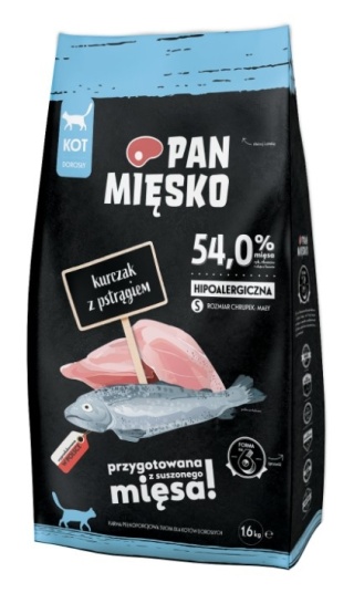 PAN MIĘSKO Kurczak Z Pstrągiem S Dla Kota 1,6kg
