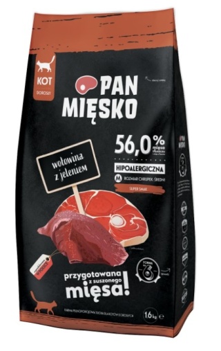 PAN MIĘSKO Wołowina Z Jeleniem M Dla Kota 1,6kg