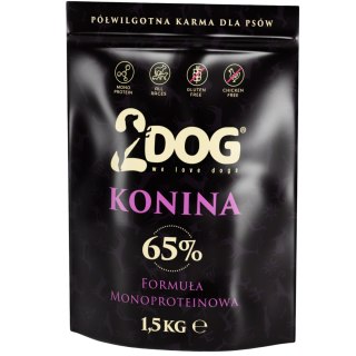 PÓŁWILGOTNA KARMA DLA PSÓW 2DOG KONINA 65% MONOPTOTEINOWA 1,5 KG BEZ ZBÓŻ