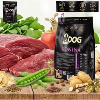 PÓŁWILGOTNA KARMA DLA PSÓW 2DOG KONINA 65% MONOPTOTEINOWA 1,5 KG BEZ ZBÓŻ