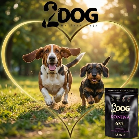 PÓŁWILGOTNA KARMA DLA PSÓW 2DOG KONINA 65% MONOPTOTEINOWA 1,5 KG BEZ ZBÓŻ