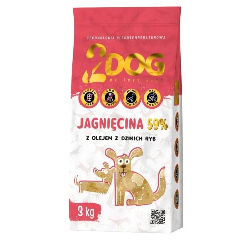 SUCHA KARMA DLA PSA 2Dog JAGNIĘCINA 3kg ZIMNOTŁOCZONA HIPOALERGICZNA MONOPR