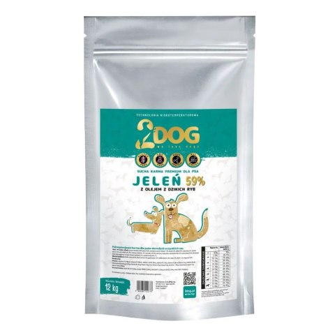 SUCHA KARMA DLA PSA 2Dog JELEŃ 12kg ZIMNOTŁOCZONA HIPOALERGICZNA BEZ GLUTEN