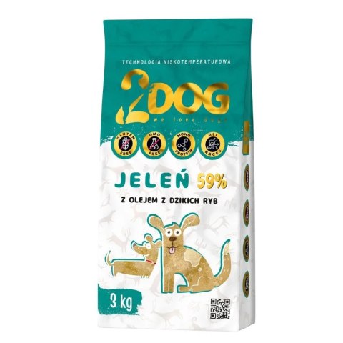 SUCHA KARMA DLA PSA 2Dog JELEŃ 3kg ZIMNOTŁOCZONA HIPOALERGICZNA BEZ GLUTENU