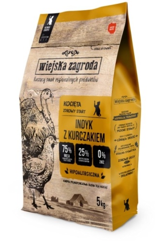 Wiejska Zagroda Indyk Z Kurczakiem Dla Kociąt 5kg