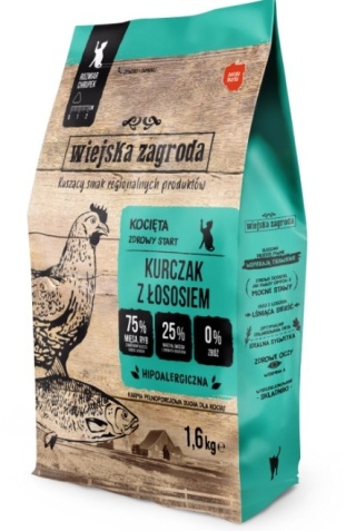 Wiejska Zagroda Kurczak Z Łososiem Dla Kociąt 1,6kg
