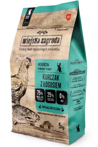 Wiejska Zagroda Kurczak Z Łososiem Dla Kociąt 5kg