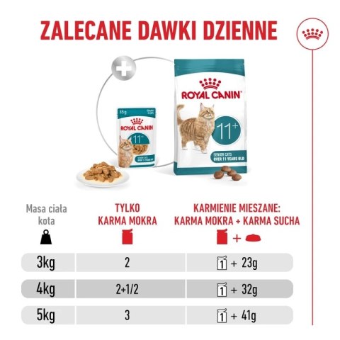 Royal Canin Senior Ageing 11+ — mokra karma w galaretce dla kotów starszych, 12 x 85 g
