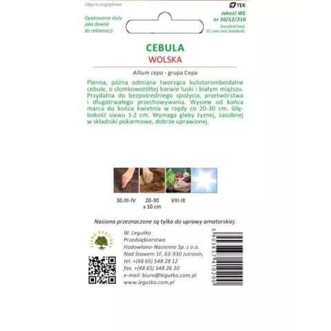Cebula 'Wolska' - łuska słomkowożółta, odmiana późna