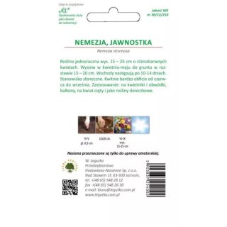 Nemezja Jawnutka - mieszanka kolorów, nasiona otarte
