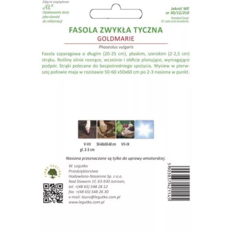 Fasola szparagowa tyczna żółtostrąkowa Goldmarie Mamut
