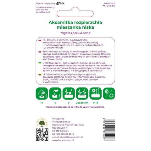 Aksamitka rozpierzchła - mieszanka kolorów