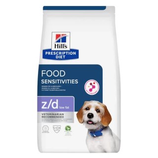 Hill's Prescription Diet z/d Food Sensitivities Low Fat — karma o obniżonej zawartości tłuszczu dla psów z nadwrażliwościami 3kg