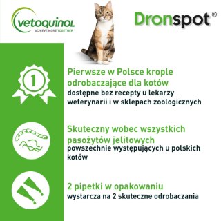 Vetoquinol Dronspot Roztwór Do Nakrapiania Dla Małych Kotów 0,5-2,5 Kg 30 Mg/7,5 Mg 2x0,35 ml