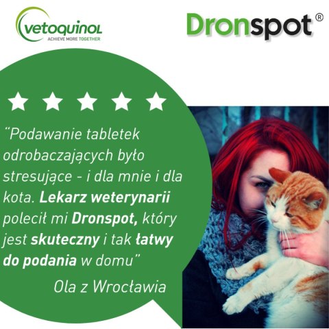 Vetoquinol Dronspot Roztwór Do Nakrapiania Dla Małych Kotów 0,5-2,5 Kg 30 Mg/7,5 Mg 2x0,35 ml