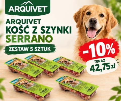 Zestaw 5szt ARQUIVET Kość z szynki Serrano 350 g