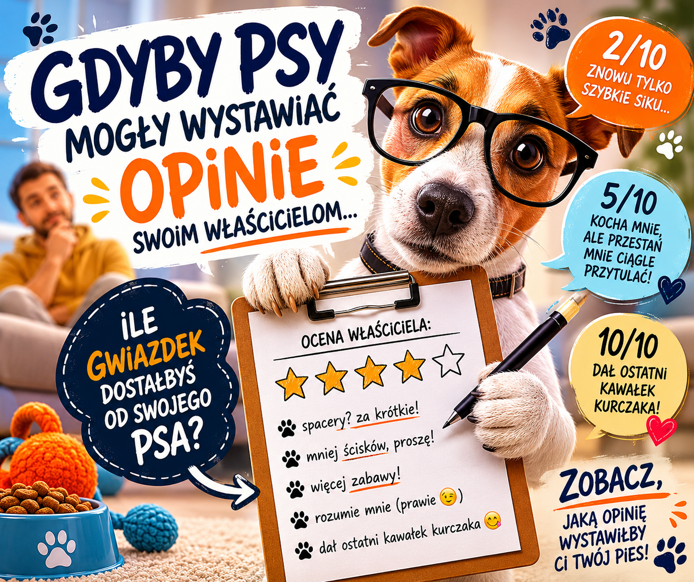 „Gdyby psy mogły wystawiać opinie swoim właścicielom…”